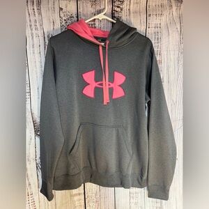 Under Armour nwot Charcoal Hoodie with Neon Pink Logo